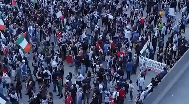 مسيرة بالآلاف في كندا تنديدا بجرائم الاحتلال الاسرائيلي.. فيديو