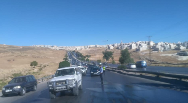 ازدحام مروري على شارع الأردن لحظة وقوع الحادث