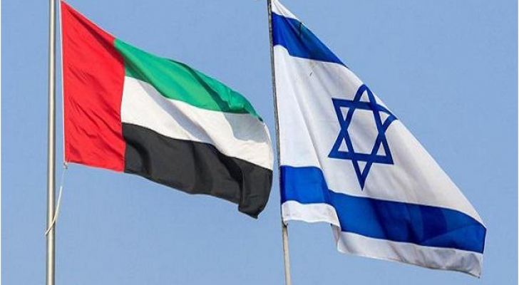 علم كيان الاحتلال الإسرائيلي والإمارات