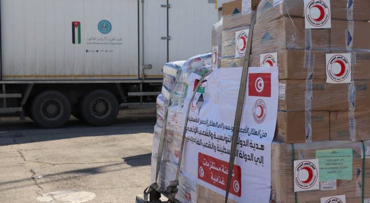 الخيرية الأردنية الهاشمية تستقبل طائرة مساعدات تونسية لصالح فلسطين