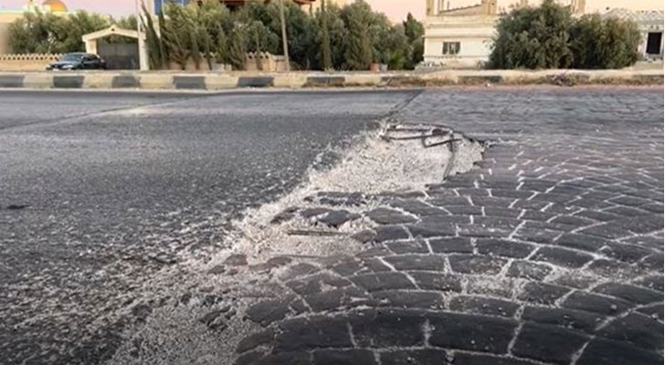 مطب في بلدة المنصورة بمحافظة المفرق