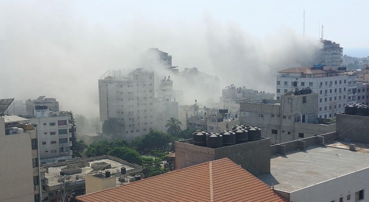 صورة أثناء قصف جيش الاحتلال الإسرائيلي لقطاع غزة