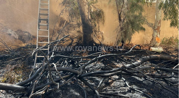 صورة من الحريق في مبنى دائرة الأراضي والمساحة في المفرق