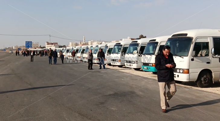 صورة أرشيفية من إضراب الباصات