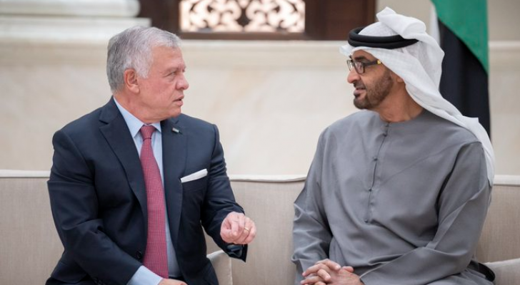 الرئيس الإماراتي الشيخ محمد زايد آل نهيان وجلالة الملك عبدالله الثاني