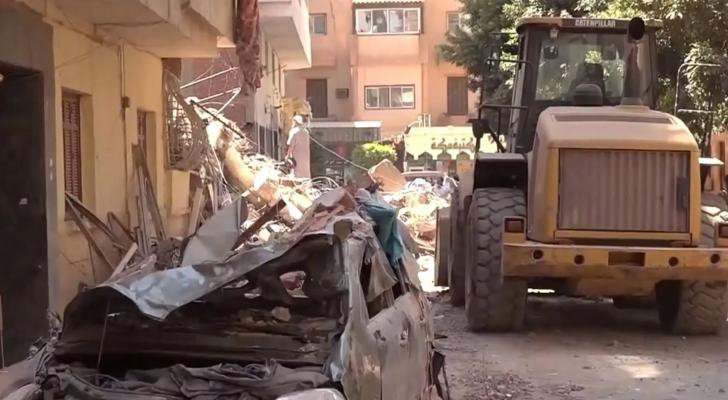المبنى المنهار بحسب ما هو متداول عبر مواقع التوصل الاجتماعي