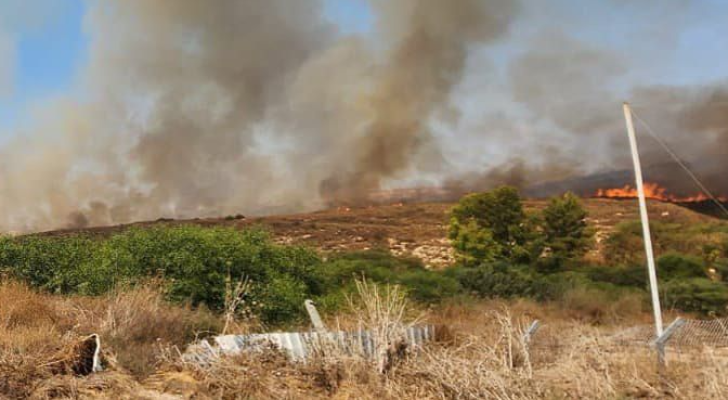 صورة أرشيفية لحريق اندلع في إحدى مناطق غزة