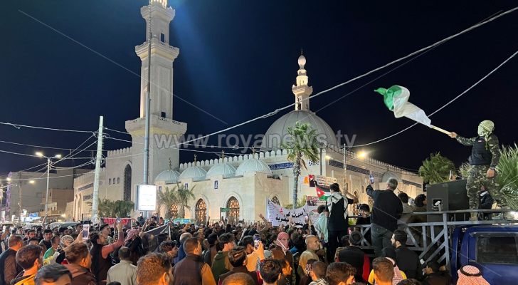 مسيرة لأهالي معان منددين بجرائم الاحتلال بحق الفلسطينيين