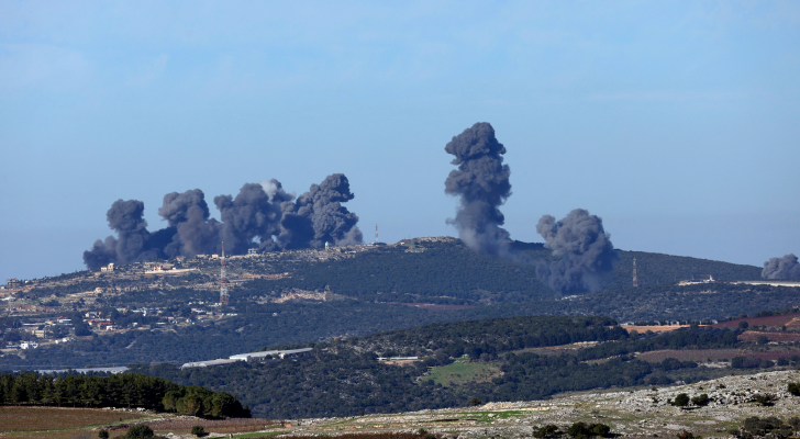 الصورة من قصف الاحتلال لمواقع فرب الحدود اللبنانية - AFP