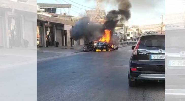 السيارة التي استهدفها الاحتلال في البقاع