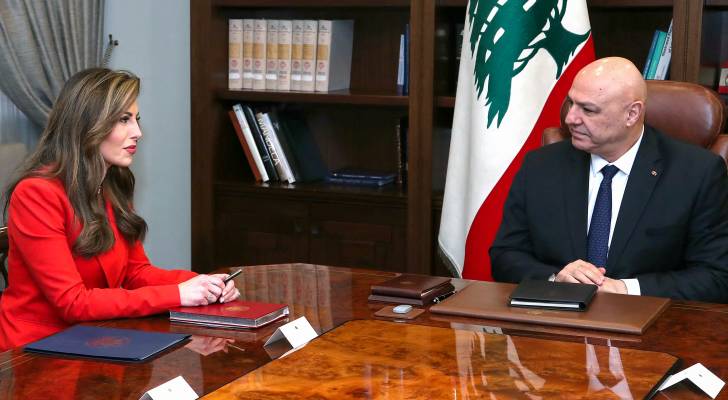 الرئيس اللبناني يستقبل  نائبة المبعوث الأميركي الخاص للشرق الأوسط