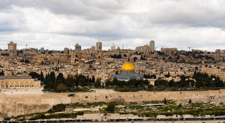 جانب من مدينة القدس يظهر خلالها المسجد الأقصى
