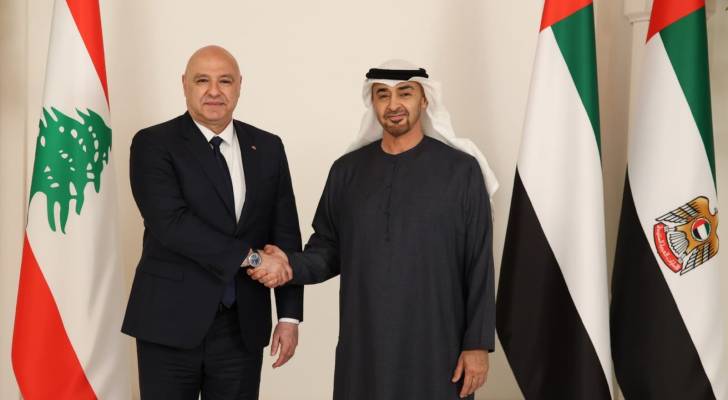 الرئيس اللبناني يلتقي رئيس دولة الإمارات في أبو ظبي