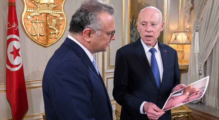الرئيس التونسي قيس سعيد و مسعد بولص مستشار الرئيس الأمريكي للشؤون العربية والشرق الأوسط وإفريقيا