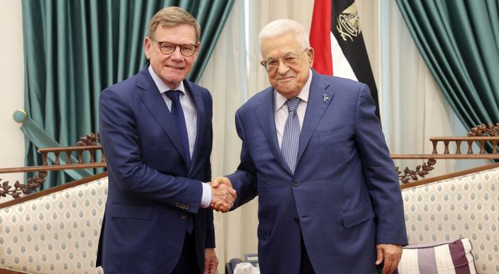 الرئيس الفلسطيني محمود عباس ووزير الخارجية الالماني