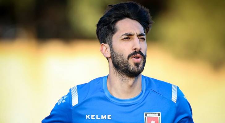 لاعب المنتخب الوطني يزن النعيمات من التدريبات