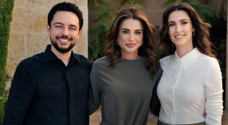 الملكة رانيا العبدالله و ولي العهد و الاميرة رجوة