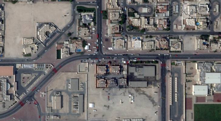 صورة فضائية تظهر استهدف الاحتلال الدوحة الذي كان يضم أعضاء من حماس