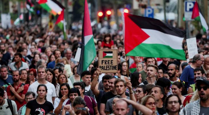 مظاهرة أوروبية داعمة للقضية الفلسطينية