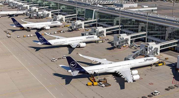 طائرات في مطار ميونخ في ألمانيا