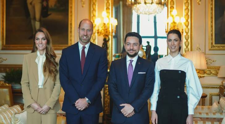 ولي العهد والأميرة رجوة يلتقيان أمير وأميرة ويلز في قصر ويندسور