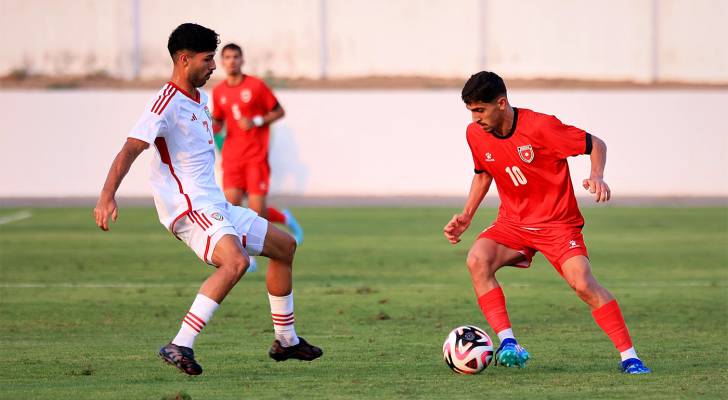 من مباراة سابقة لمنتخب النشامى الأولمبي
