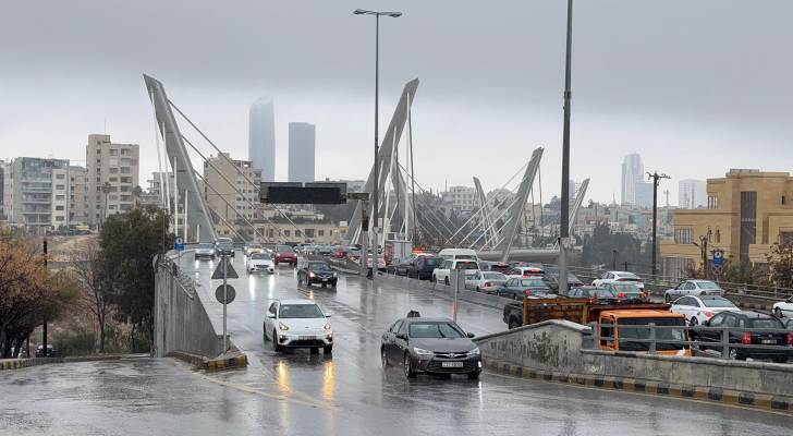 هطول الامطار في العاصمة عمان