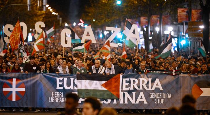 مظاهرات في اقليم الباسك دعما للشعب الفلسطيني