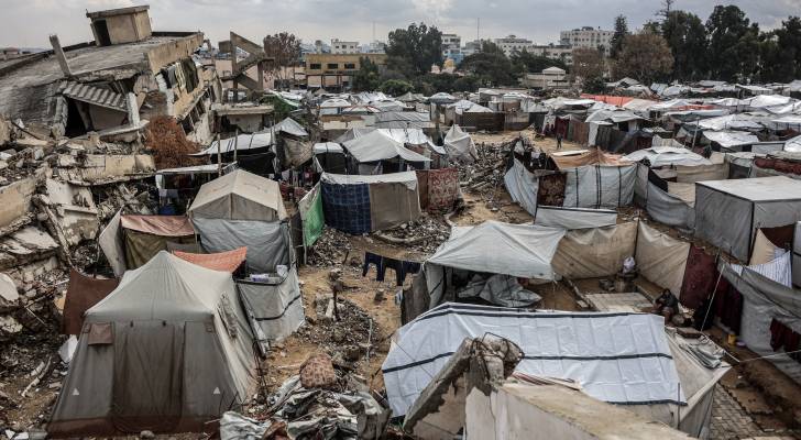 خيام النازحين في غزة بالشتاء