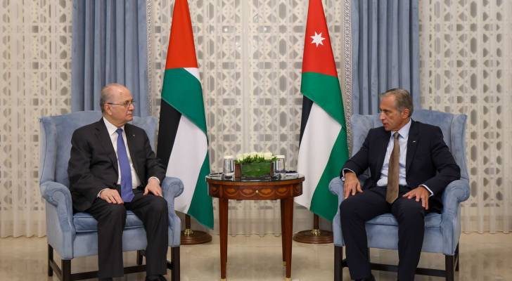 رئيس الوزراء الاردني جعفر حسان رئيس الوزراء الفلسطيني محمد مصطفى