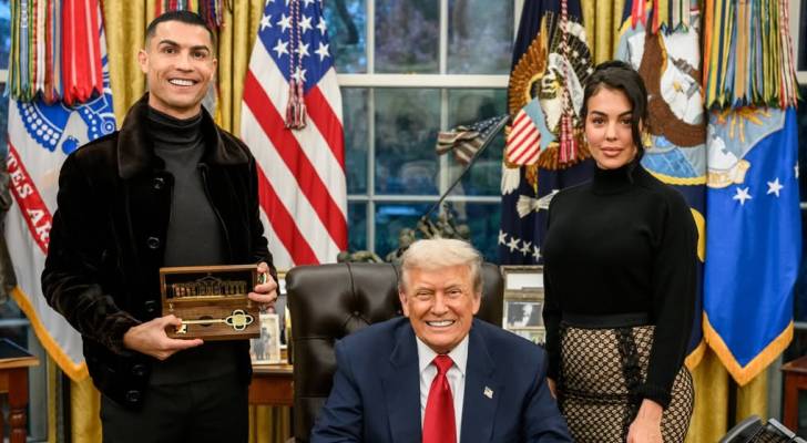 الرئيس الأمريكي دونالد ترمب وكريستيانو رونالدو وجورجينا