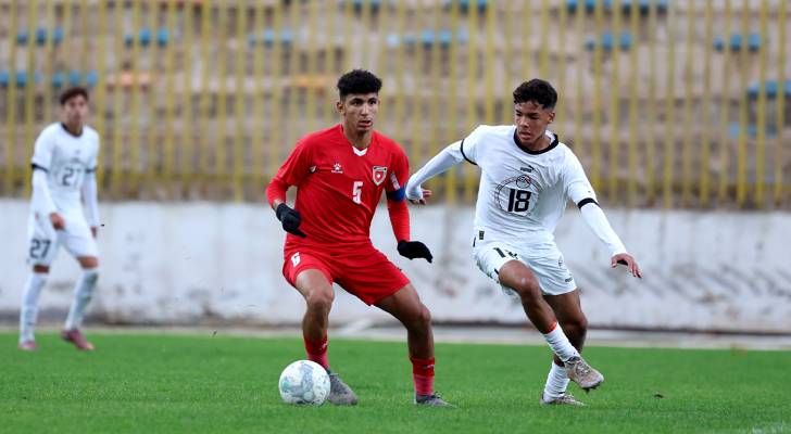 من مباراة الأردن ومصر الودية