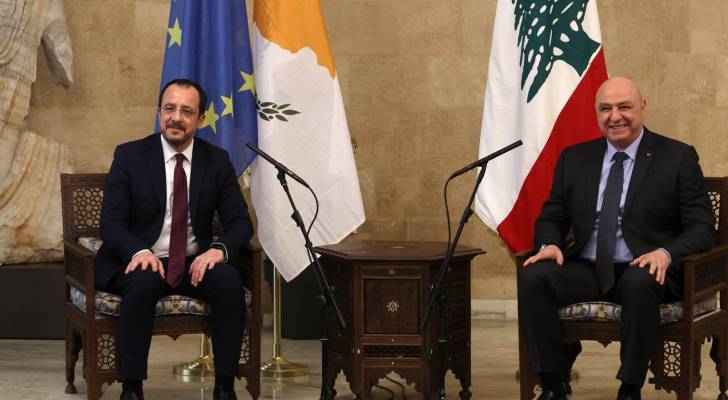 الرئيس اللبناني،جوزاف عون والرئيس القبرصي نيكوس خريستودوليدس