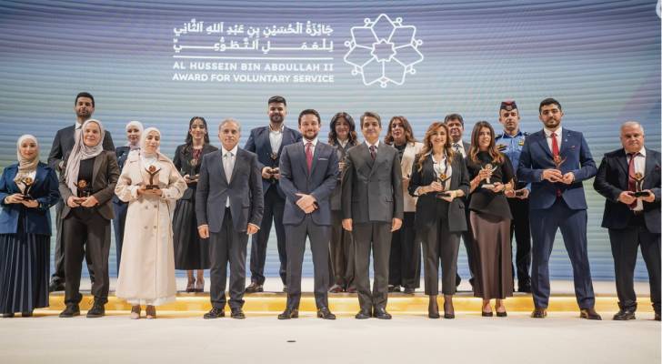 ولي العهد يكرم الفائزين بجائزة الحسين بن عبدﷲ الثاني للعمل التطوعي في دورتها الثالثة