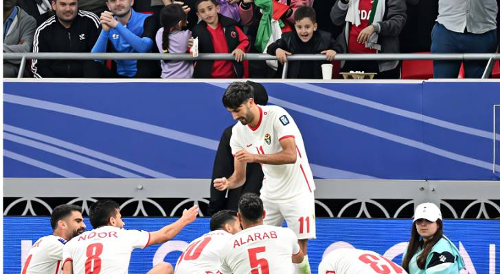 احتفال المنتخب الأردني