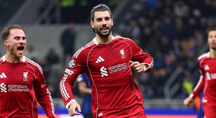 احتفال لاعبي ليفربول