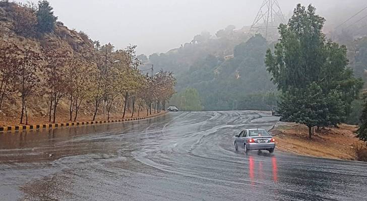 طقس ماطر في الأردن