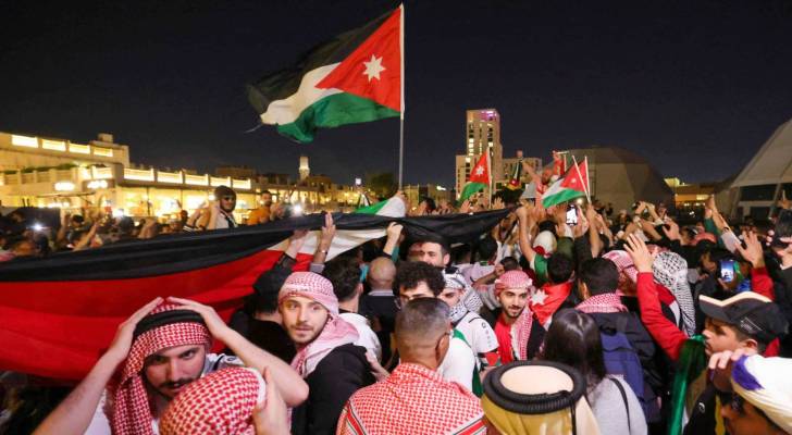 احتفالات الشارع الردني خلال احدى المباريات للمنتخب