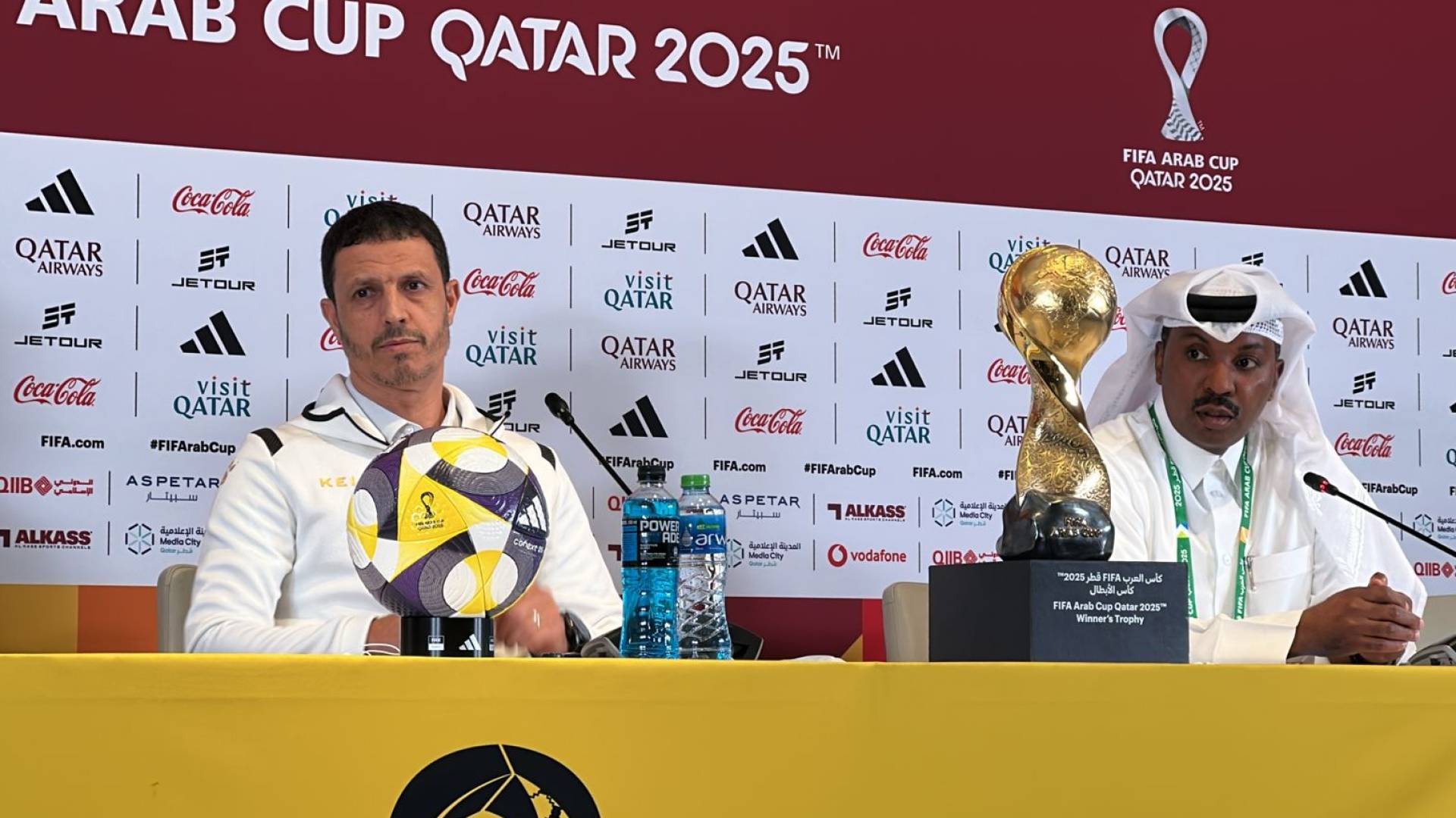 وقائع المؤتمر الصحفي للمنتخب الأردني قبل مواجهة المغرب في نهائي كأس العرب