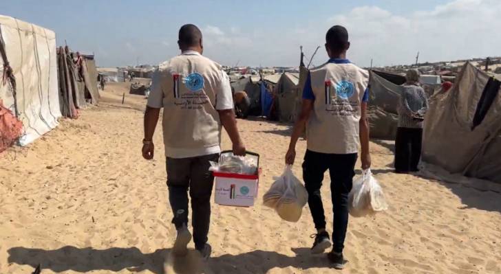 الحملة الأردنية في مدينة خانيونس جنوب قطاع غزة