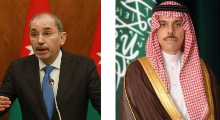 وزير الخارجية الأردني أيمن الصفدي ووزير الخارجية السعودي فيصل بن فرحان