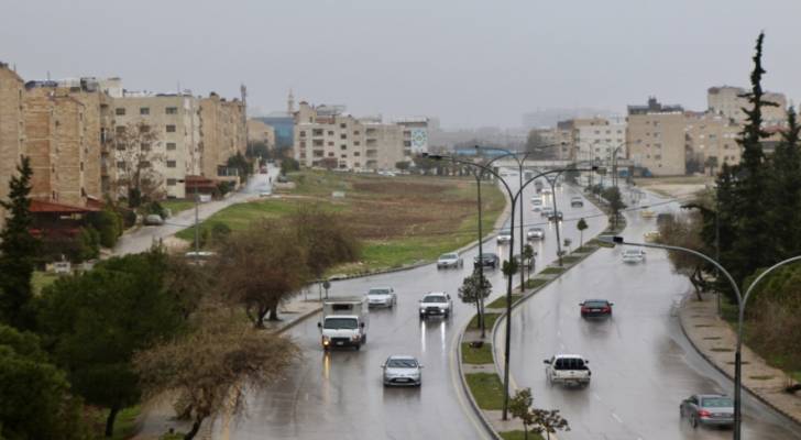 احدى شوارع العاصمة عمان في الشتاء