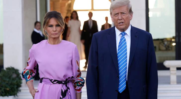الرئيس الأمريكي دونالد ترمب وزوجته