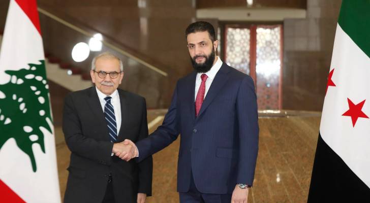 الرئيس السوري أحمد الشرع ورئيس وزراء لبنان نواف سلام