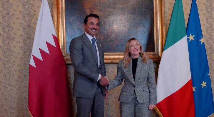 أمير قطر و رئيسة الوزراء الإيطالية، جورجيا ميلوني