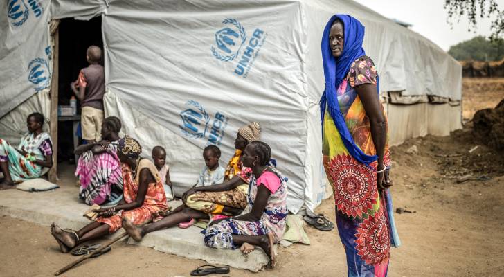 مخيم النازحين التابع لمنظمة POC في بور، بولاية جونقلي بالسودان