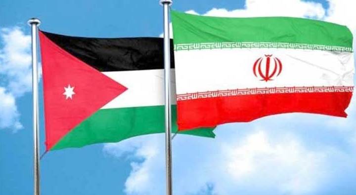 علم المملكة الأردنية الهاشمية وعلم دولة إيران