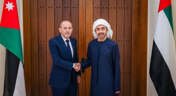 وزير الخارجية وشؤون المغتربين، أيمن الصفدي و وزير الخارجية في دولة الإمارات، سمو الشيخ عبد الله بن زايد آل نهيان