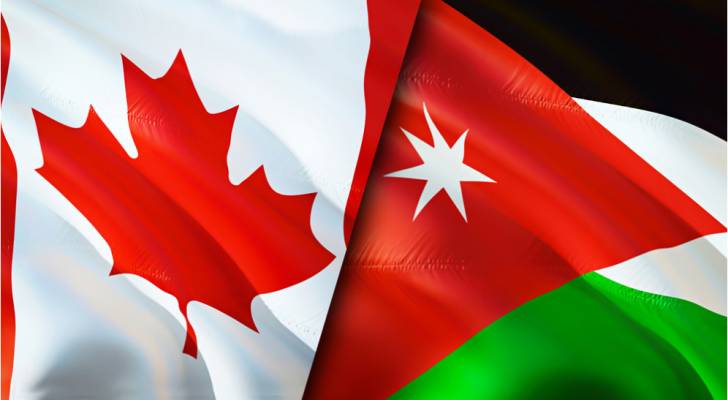 علم المملكة الأردنية الهاشمية و علم كندا
