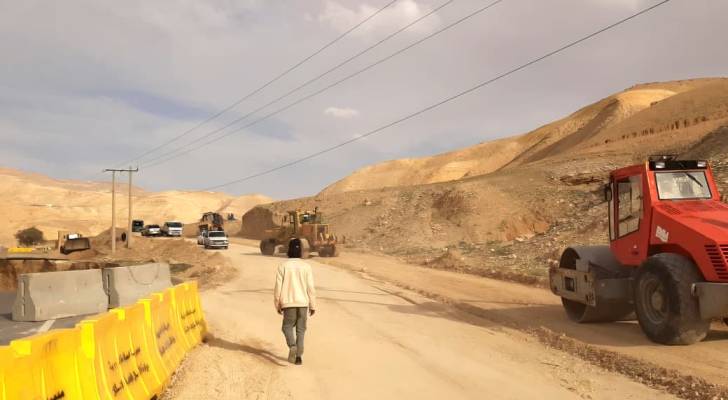 انجراف مقطع من الطريق الملوكي الطفيلة-الكرك
